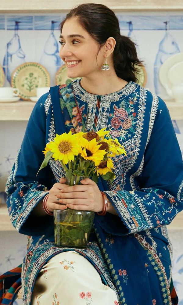 Ready to Wear EId Collection Dress Limited Stock Lawn Dress Blue