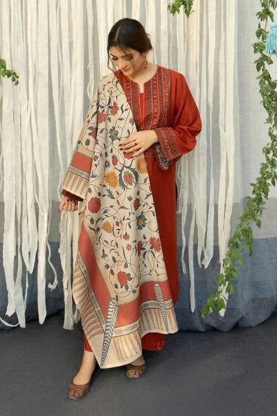 Urge | 3PC Luxury Lawn | Jacquard Monar Printed Dupatta